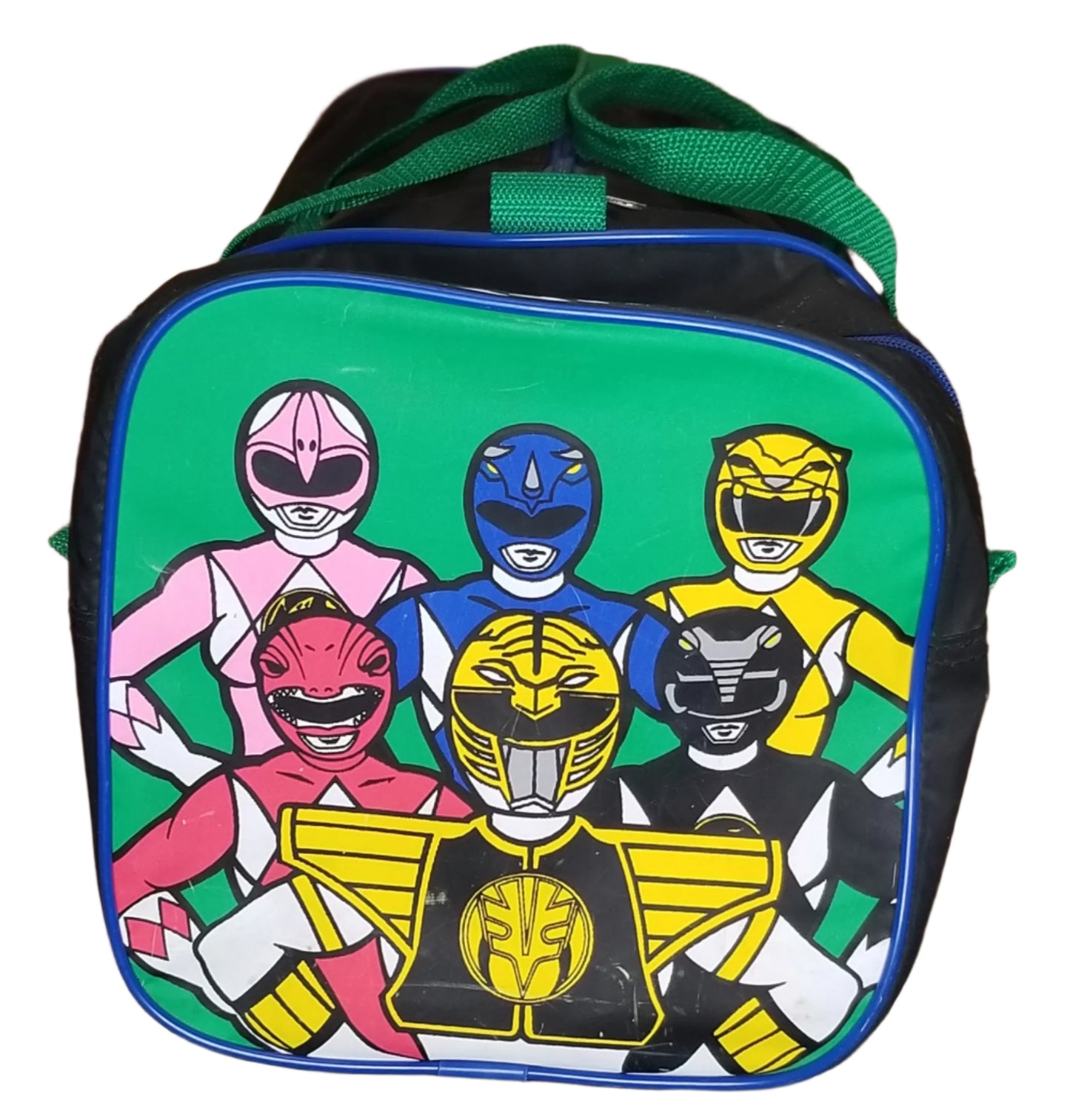 Vintage Mighty Morphin Power Rangers Duffle Bag - Black with Green Straps