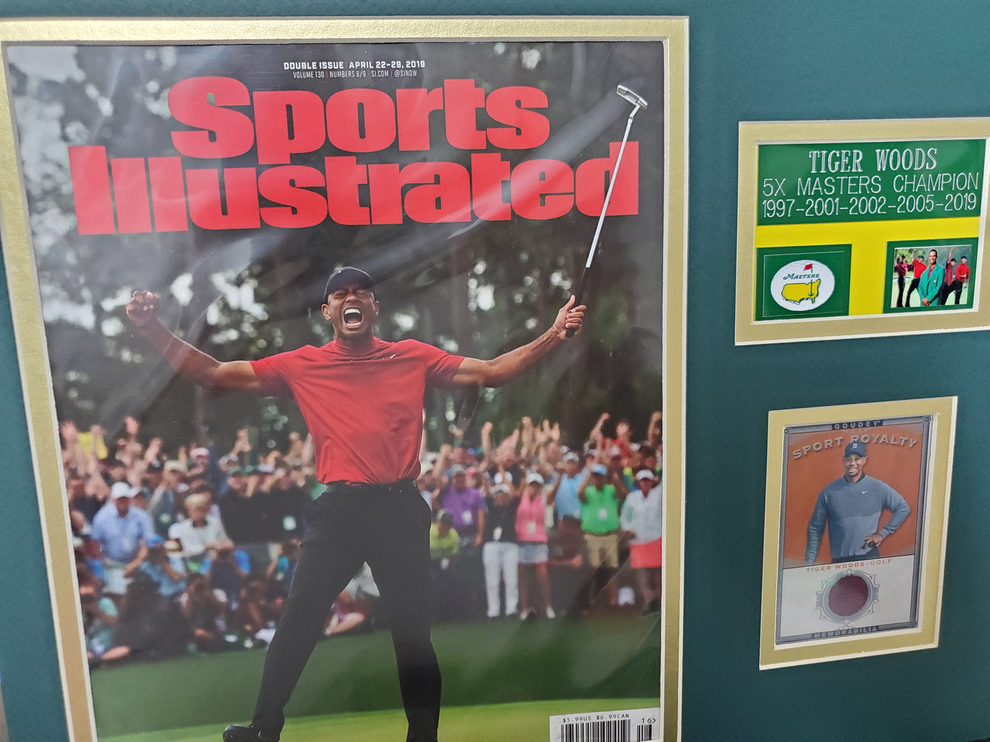Tiger Woods Framed Memorabilia – Sports Illustrated Cover & Collectible Card