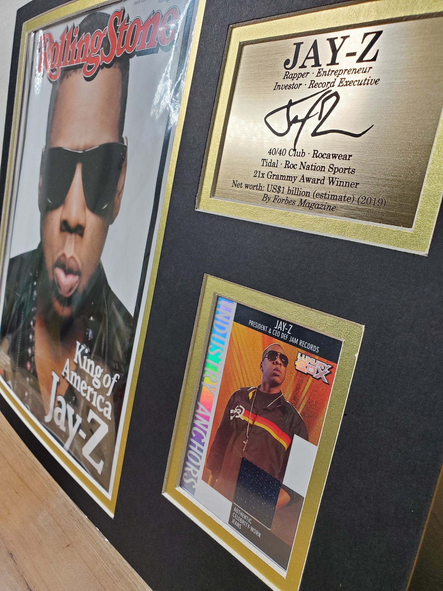 Jay-Z Framed Memorabilia – Rolling Stone Cover & Collectible Card