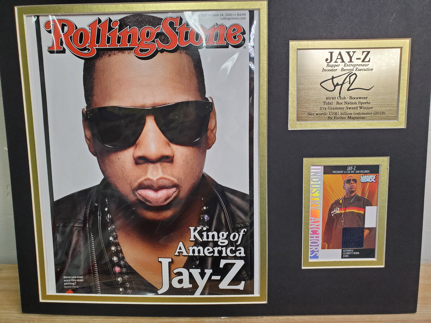 Jay-Z Framed Memorabilia – Rolling Stone Cover & Collectible Card