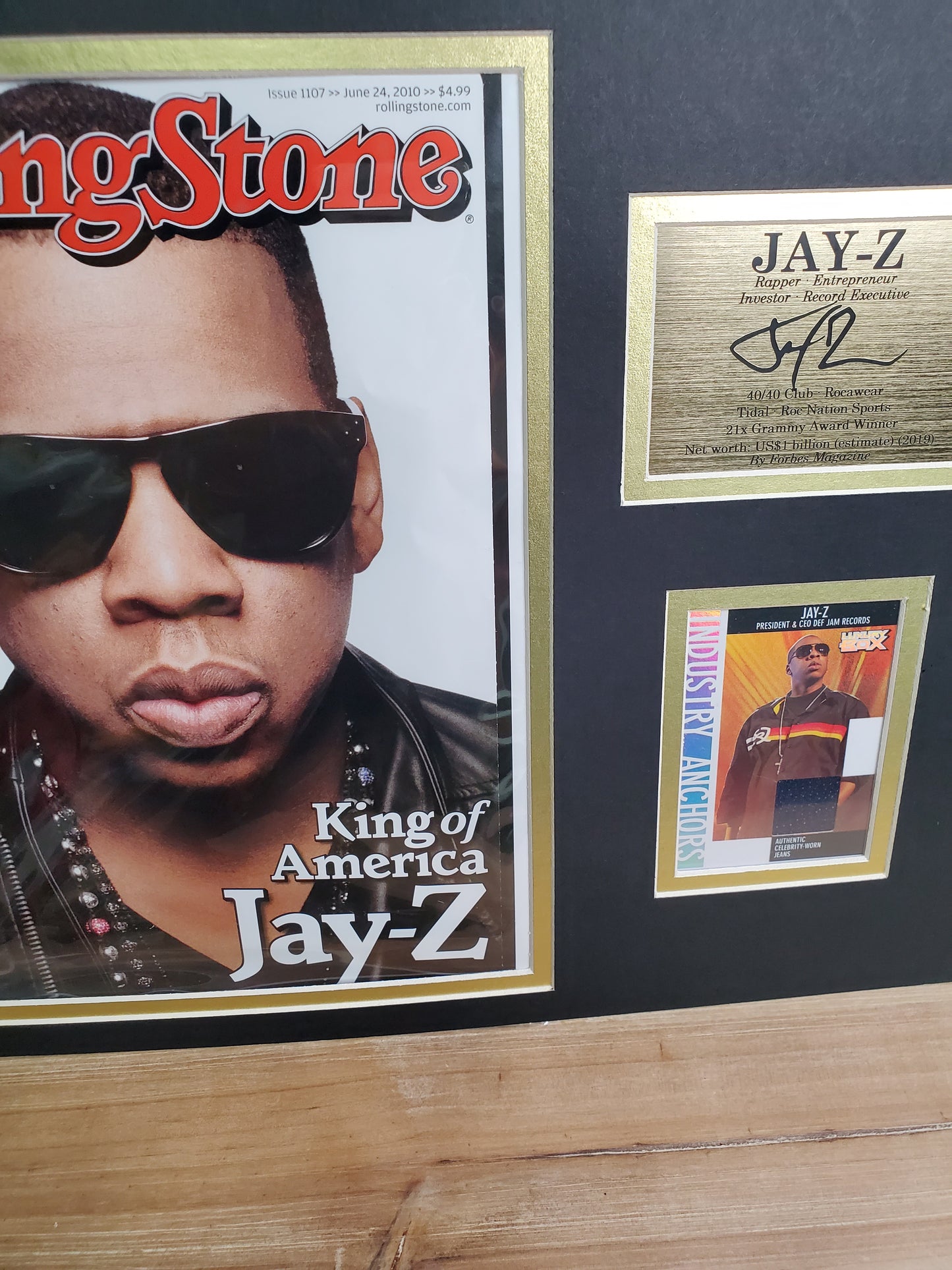 Jay-Z Framed Memorabilia – Rolling Stone Cover & Collectible Card