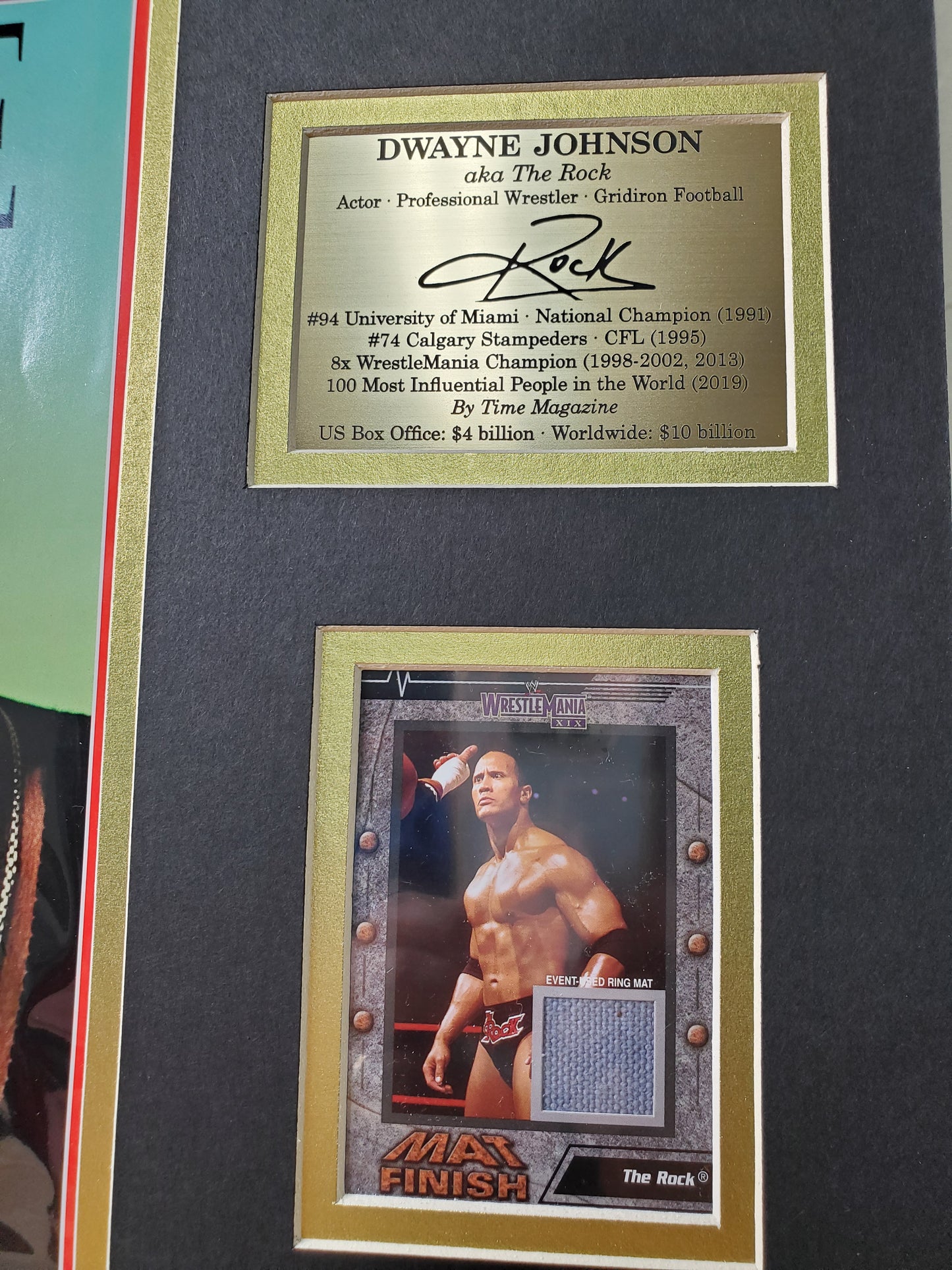 Dwayne "The Rock" Johnson Framed Memorabilia – TIME Magazine Cover & WrestleMania Collectible