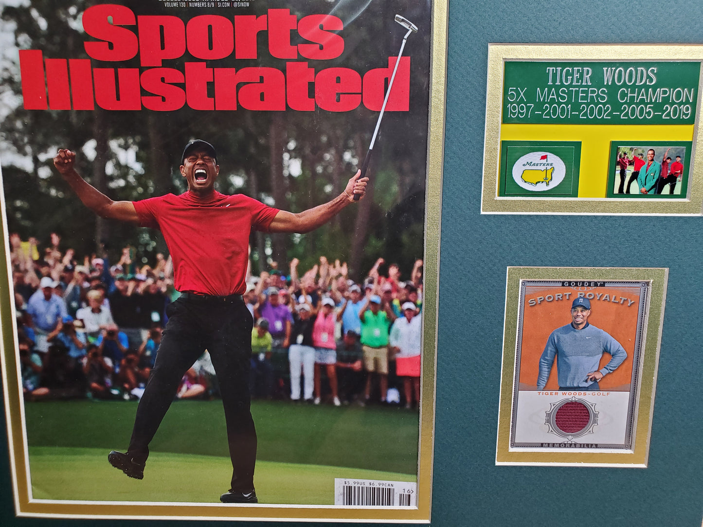 Tiger Woods Framed Memorabilia – Sports Illustrated Cover & Collectible Card