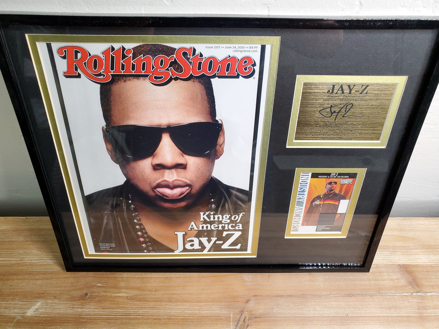 Jay-Z Framed Memorabilia – Rolling Stone Cover & Collectible Card