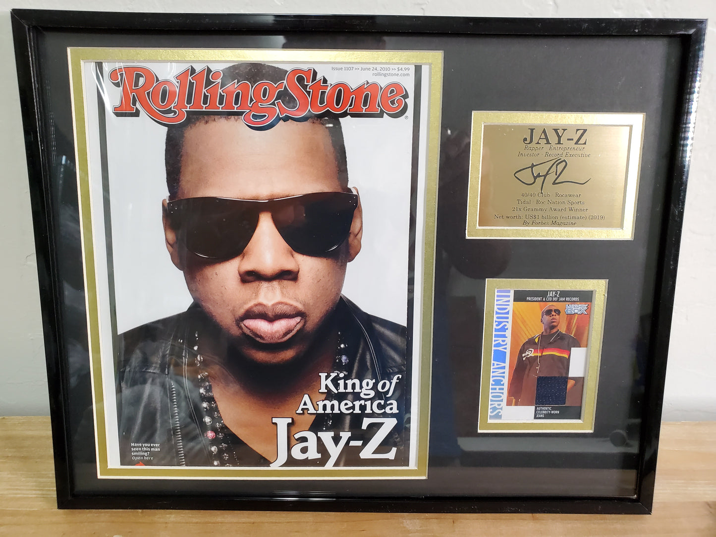 Jay-Z Framed Memorabilia – Rolling Stone Cover & Collectible Card