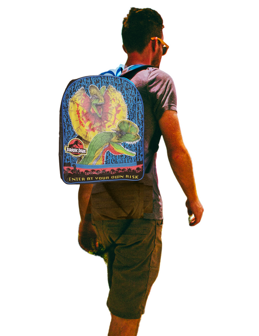 π¦ Vintage Jurassic Park Dilophosaurus Backpack β "Enter at Your Own Risk" π¦