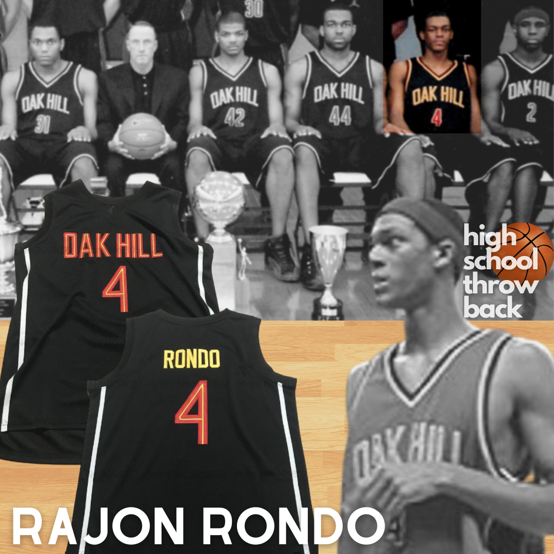 Rajon Rondo Oak Hill High School Basketball Jersey Custom Throwback Re JordansSecretStuff