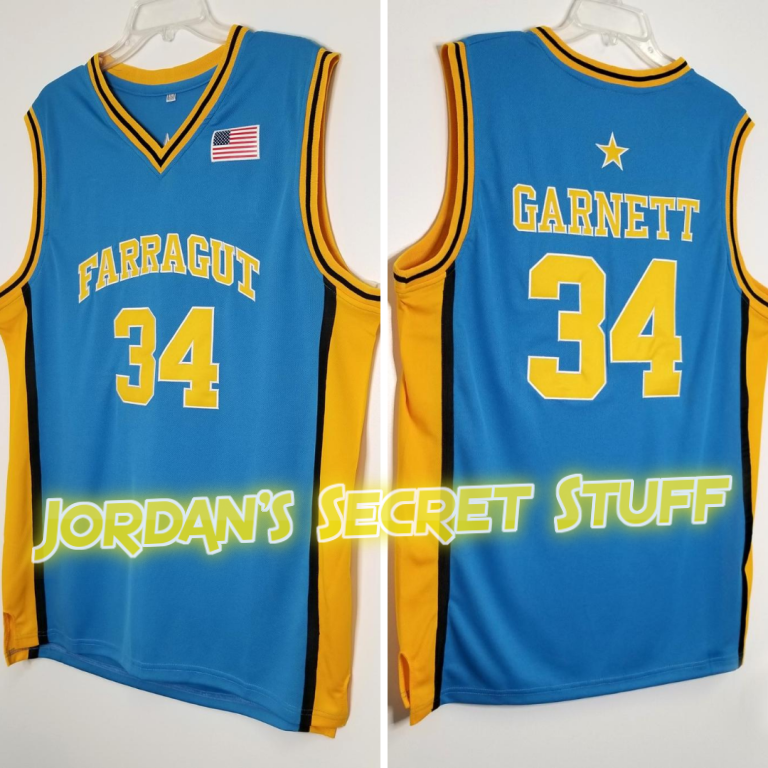 JordansSecretStuff Kevin Garnett Farragut High School Basketball Jersey Custom Throwback Retro Jersey 2XL