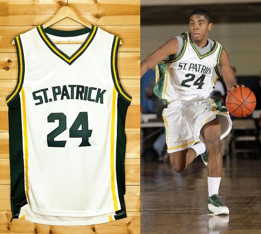 FLASH SALE! Kyrie Irving St. Patrick High School Basketball Jersey (Home) Custom Throwback Retro Jersey