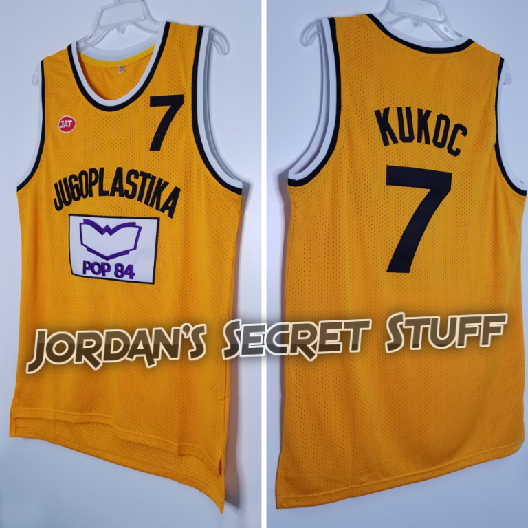 Toni Kukoc #7 Jugoplastika POP 84 Yugoslavia Basketball Jersey Stitched  Large