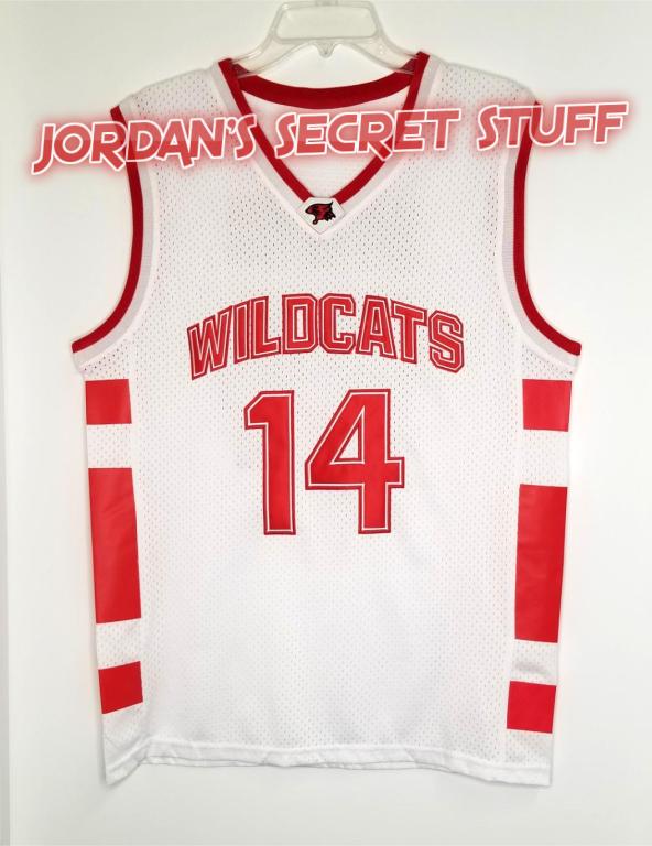 Troy Bolton High School Musical Movie Wildcats #14 Basketball Jersey (White) Custom Throwback Retro Movie Jersey