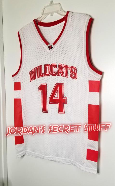 Troy Bolton High School Musical Movie Wildcats #14 Basketball Jersey (White) Custom Throwback Retro Movie Jersey