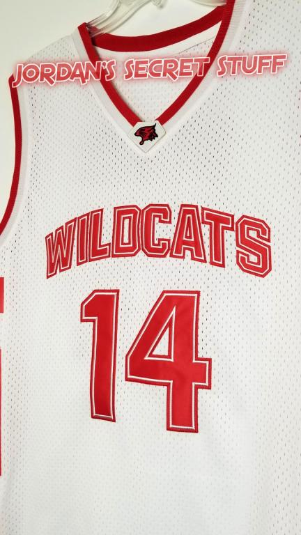 Troy Bolton High School Musical Movie Wildcats #14 Basketball Jersey (White) Custom Throwback Retro Movie Jersey