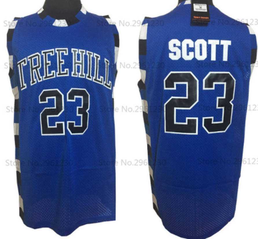 Nathan Scott One Tree Hill TV #23 Basketball Jersey (Blue) Custom Throwback Retro TV Show Jersey
