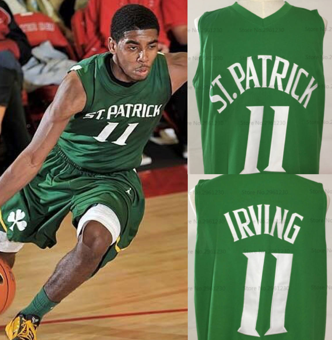 Kyrie Irving St. Patrick High School Basketball Jersey Away Custom T JordansSecretStuff