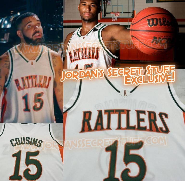 DeMarcus Cousins Rattlers High School Basketball Jersey Custom Throwba JordansSecretStuff