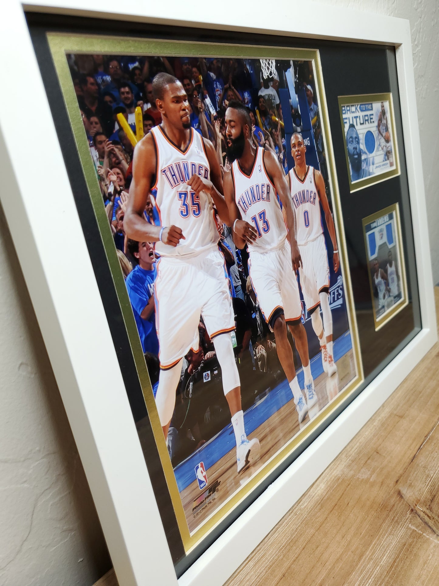 Oklahoma City Thunder Framed Memorabilia - Kevin Durant, James Harden, Russell Westbrook