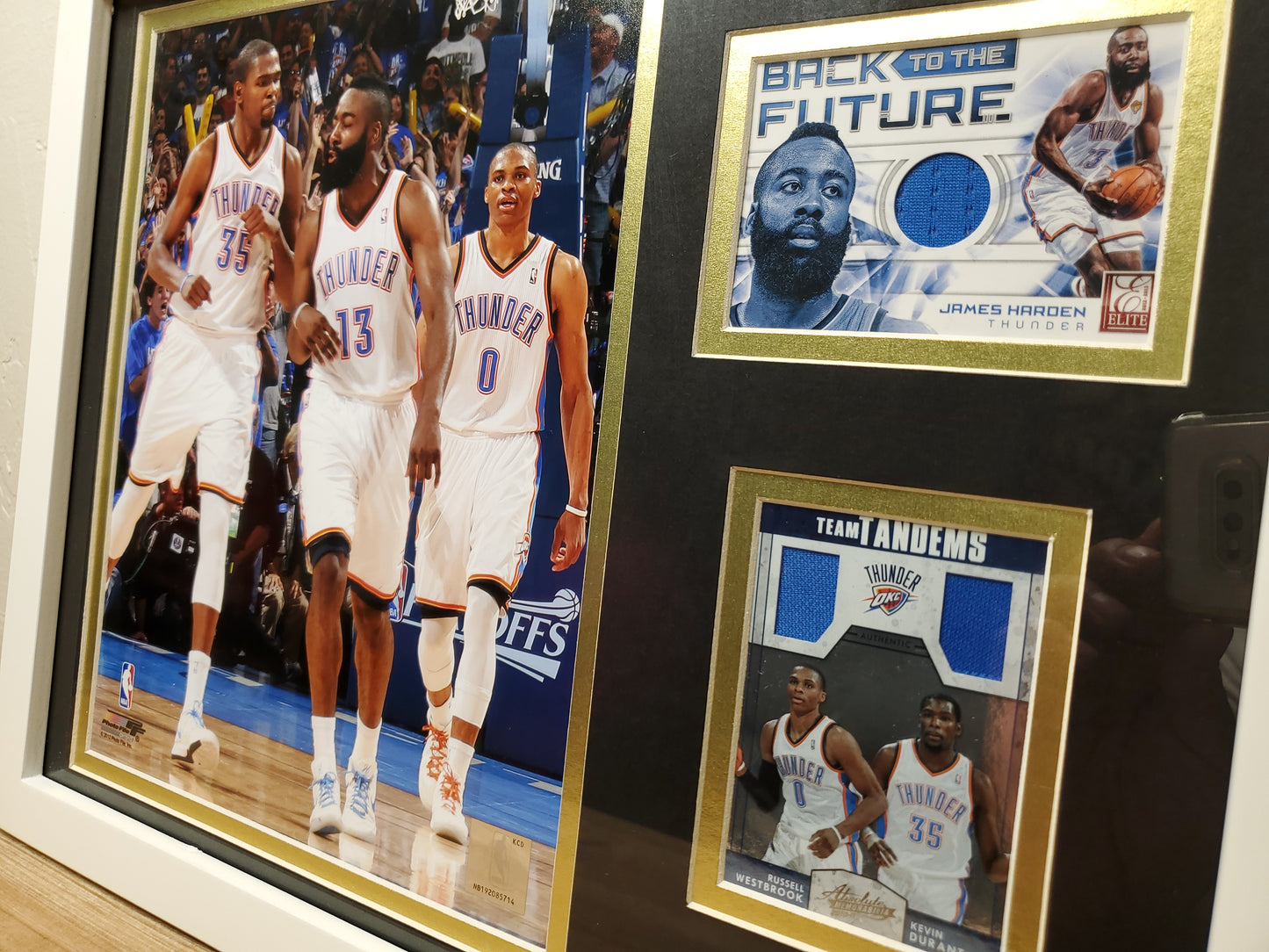 Oklahoma City Thunder Framed Memorabilia - Kevin Durant, James Harden, Russell Westbrook