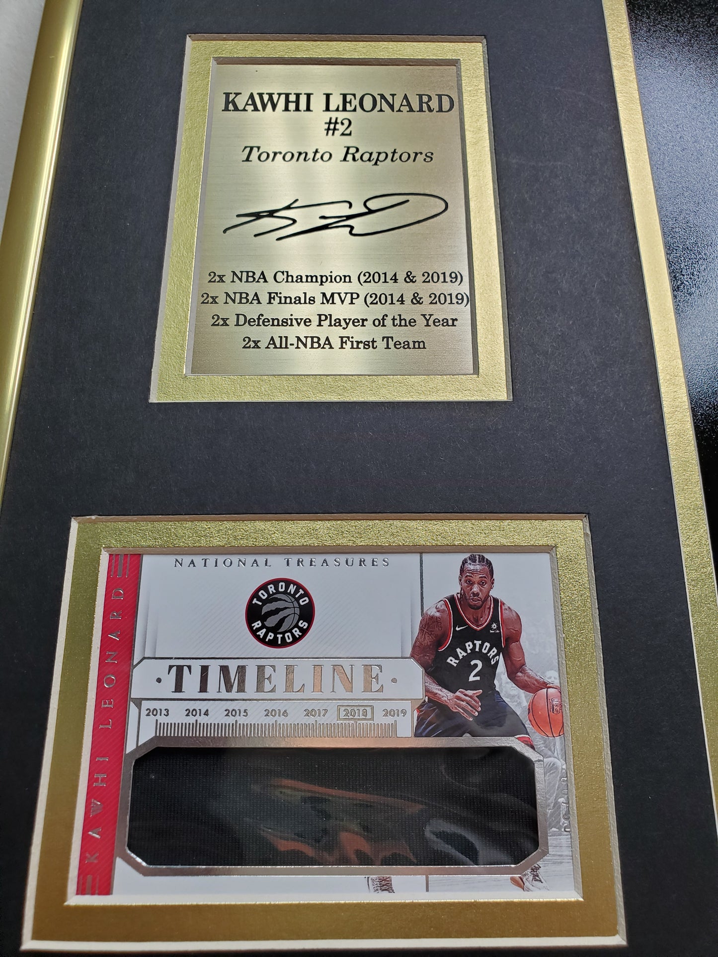 Kawhi Leonard Toronto Raptors #2 Framed Collectible – Autograph Plaque, Game-Worn Jersey Card & Dunk Shot Photo