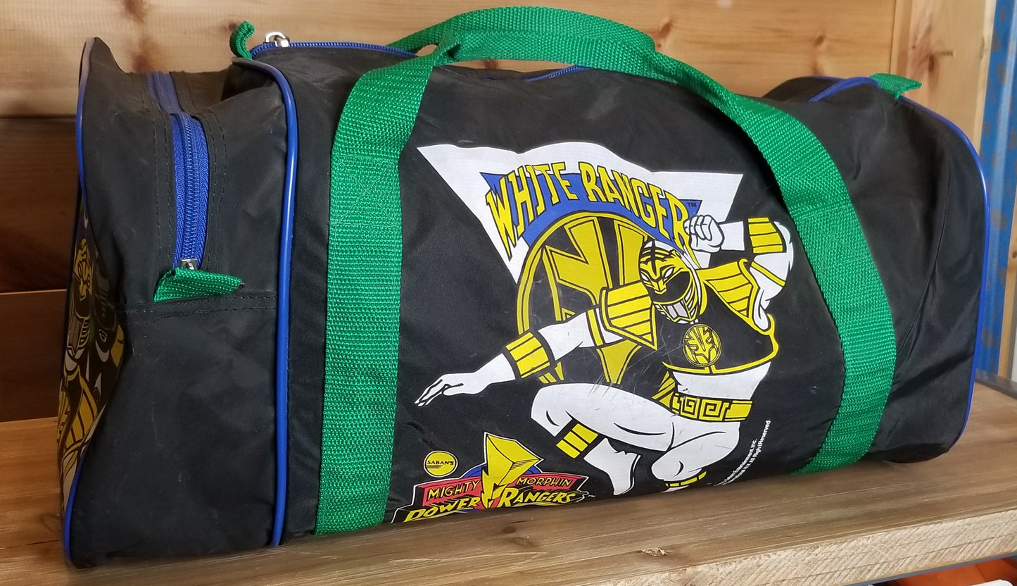 Vintage Mighty Morphin Power Rangers White Ranger Duffel Bag