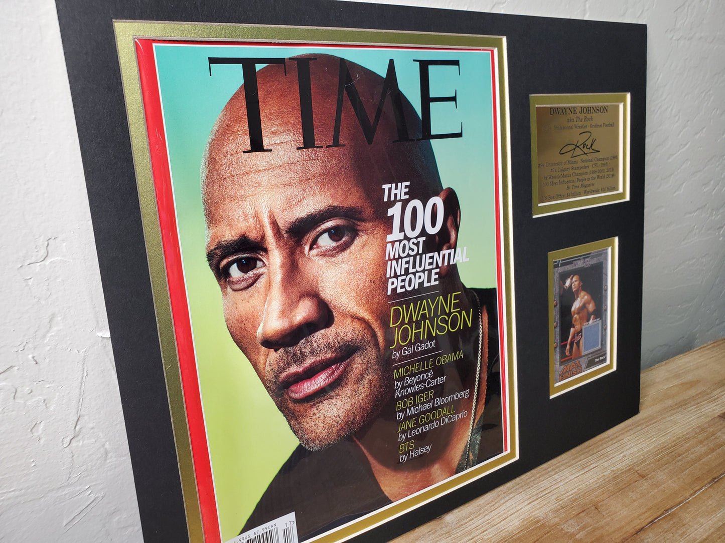 Dwayne "The Rock" Johnson Framed Memorabilia – TIME Magazine Cover &amp; WrestleMania Collectible