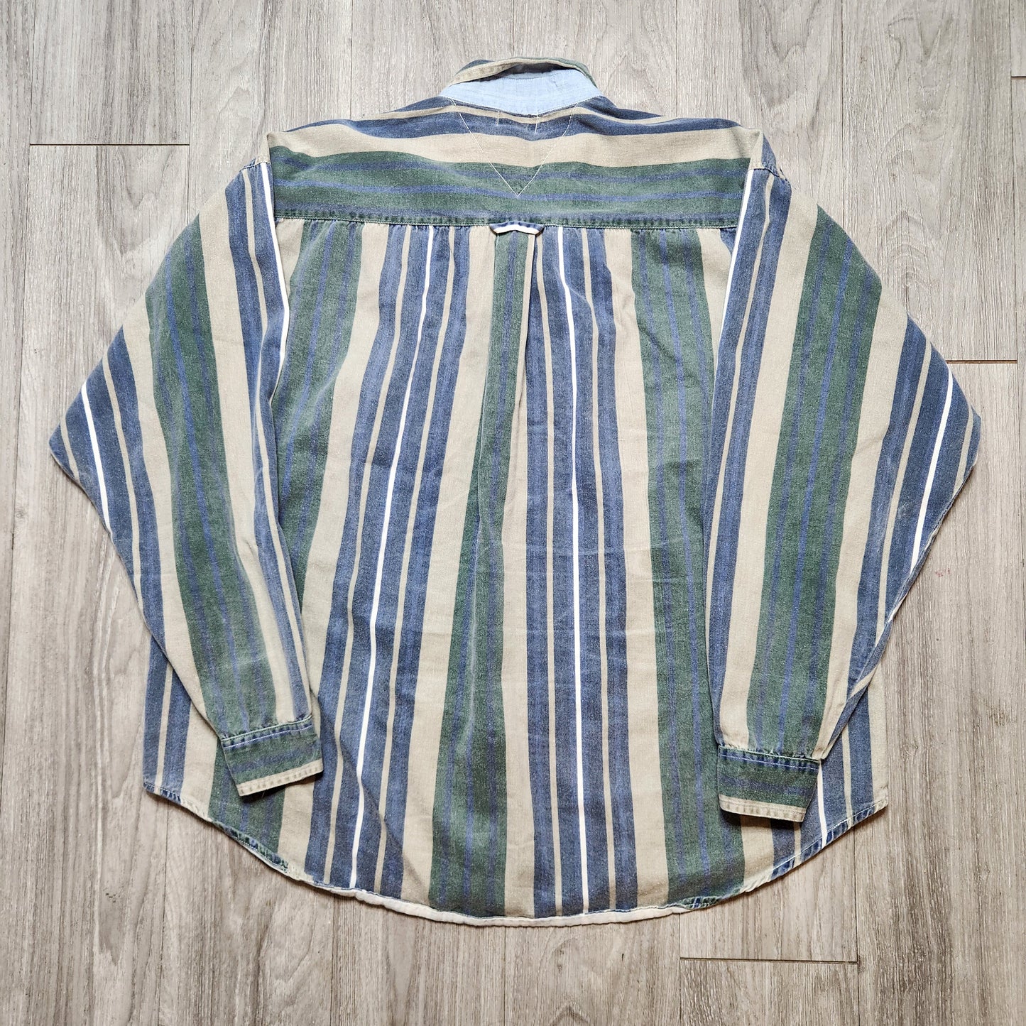 Vintage Calvin Klein Jeans Striped Button Up Shirt Classic CK Style