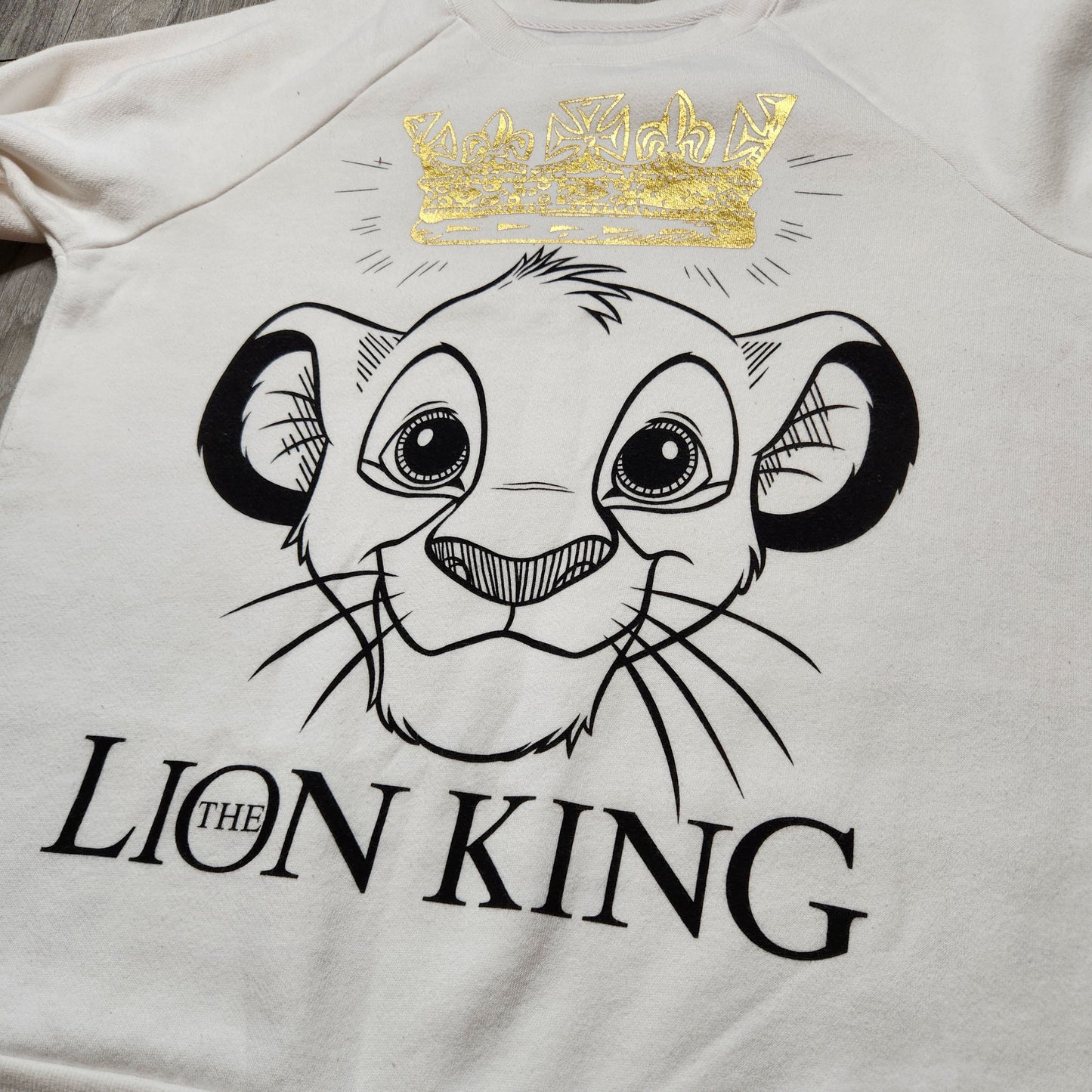 Vintage Disney The Lion King Simba White Sweatshirt Officially Licensed