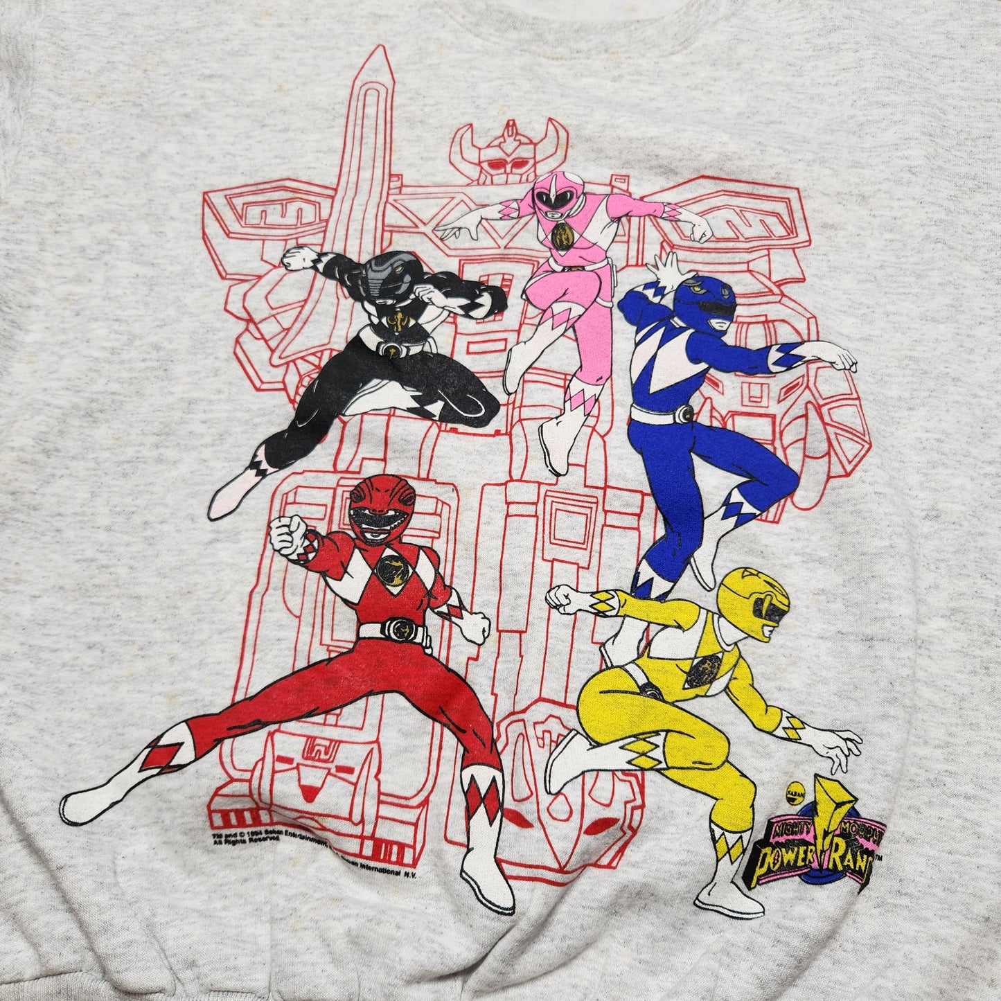 Vintage Mighty Morphin Power Rangers Sweatshirt Officially Licensed 1990s