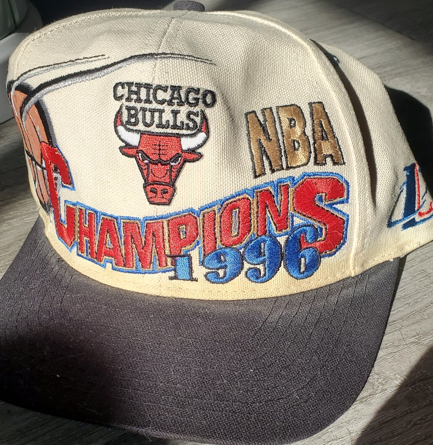 1996 Chicago Bulls NBA Champions Dynasty Fitted Hat Vintage