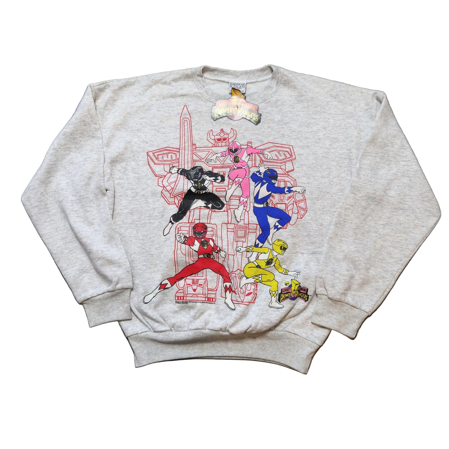 Vintage Mighty Morphin Power Rangers Sweatshirt Officially Licensed 1990s
