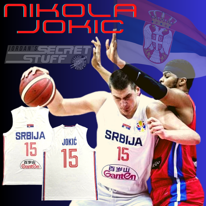 Nikola Jokic Serbia Euro Basketball Jersey blue Throwback Custom