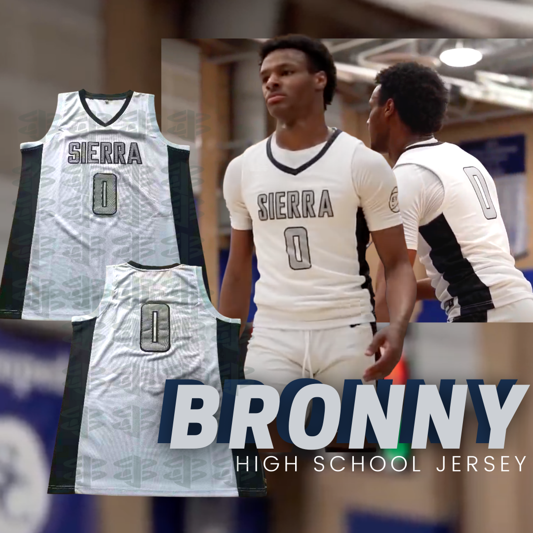 Bronny James High School Jersey Sierra Basketball White Color Alternate