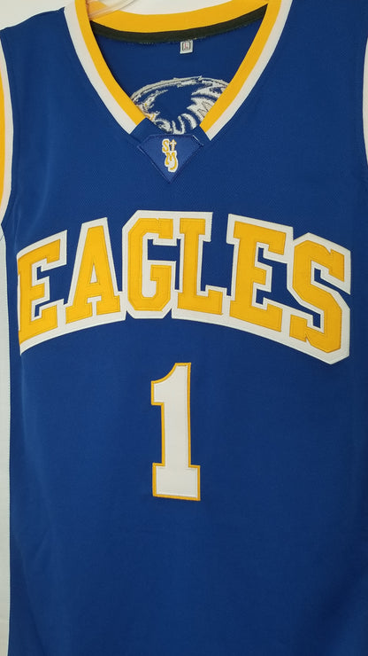 Klay Thompson Eagles High School Basketball Jersey (Away) Custom Throwback Retro Jersey