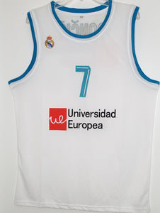 Luka Doncic Real Madrid EuroLeague Basketball Jersey (White) Custom Throwback Retro Jersey