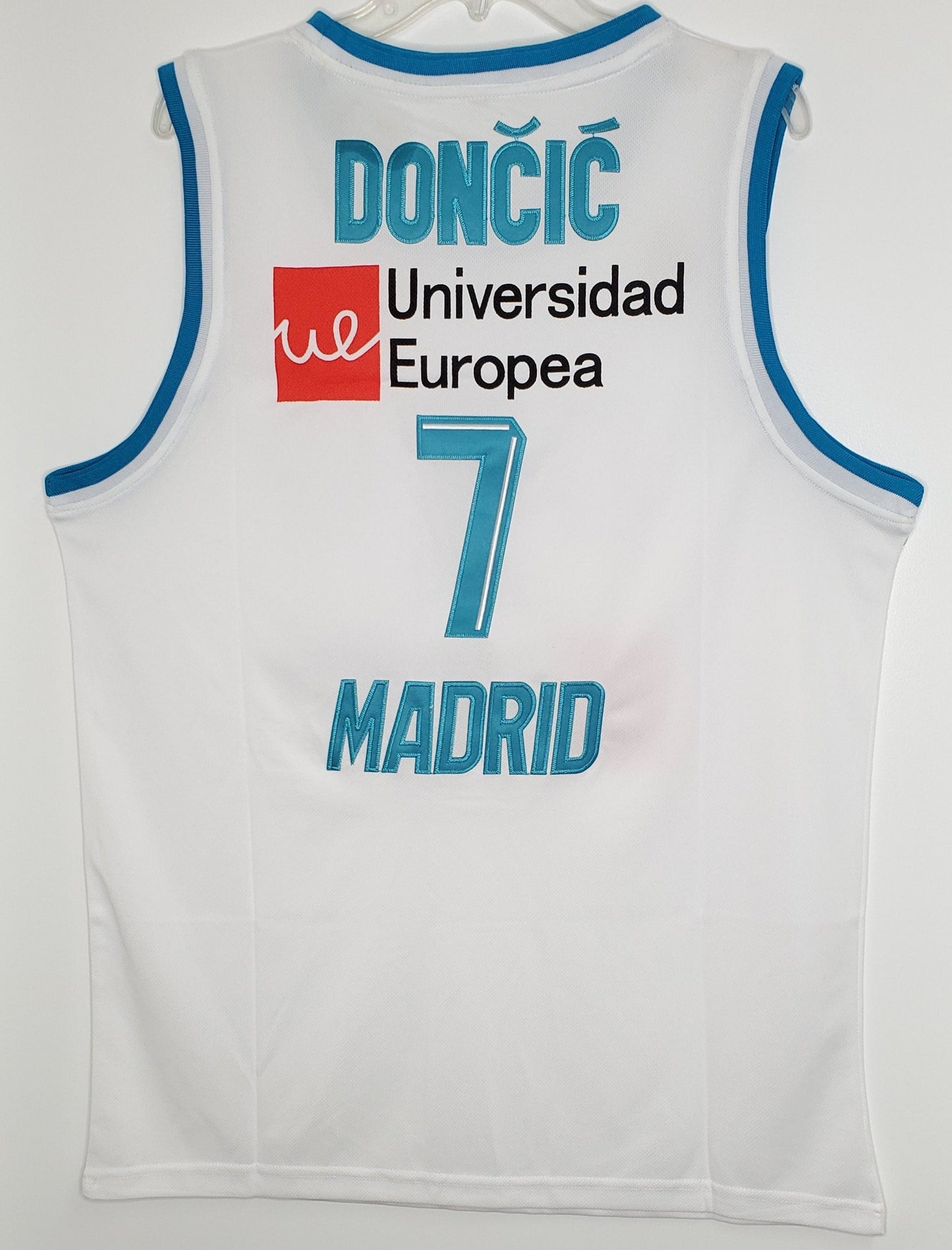 Luka Doncic Real Madrid EuroLeague Basketball Jersey (White) Custom Throwback Retro Jersey