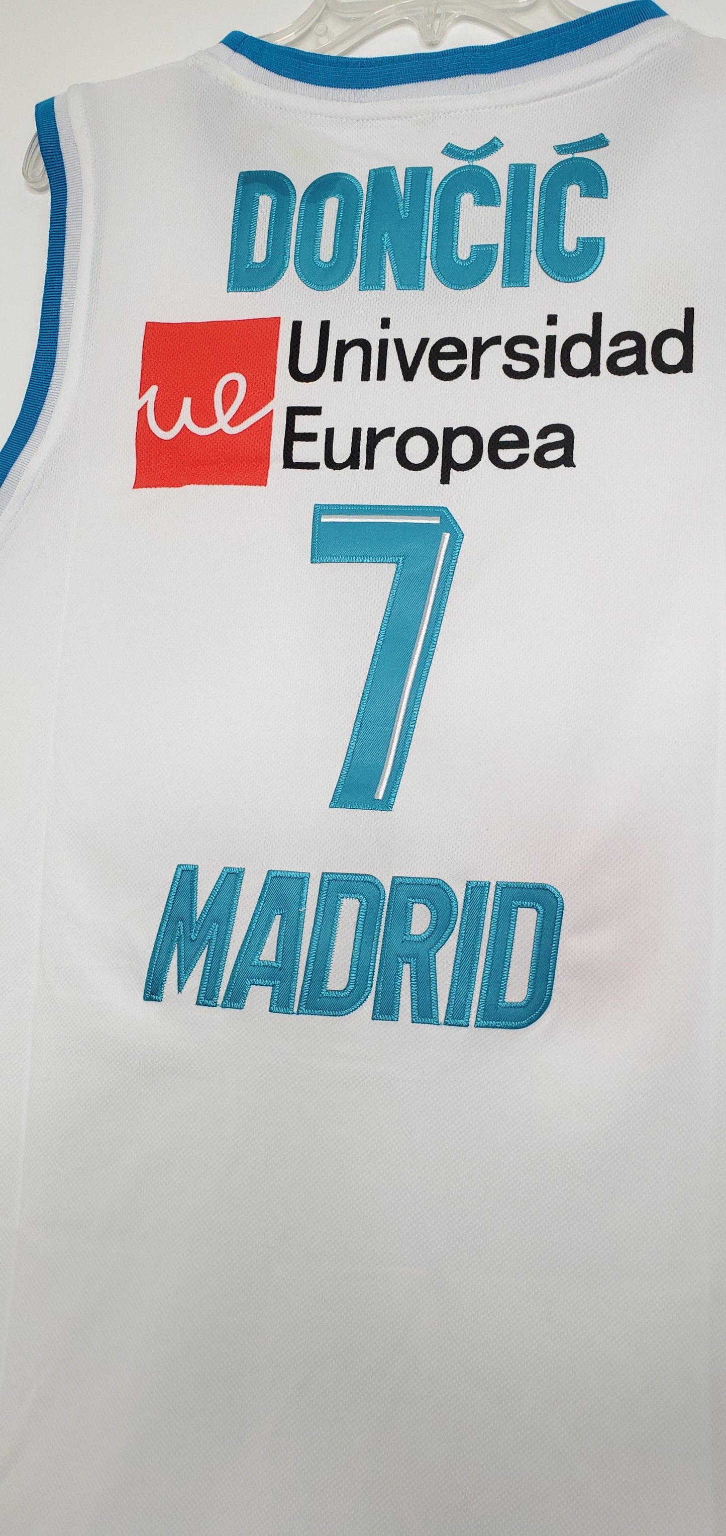 Luka Doncic Real Madrid EuroLeague Basketball Jersey (White) Custom Throwback Retro Jersey