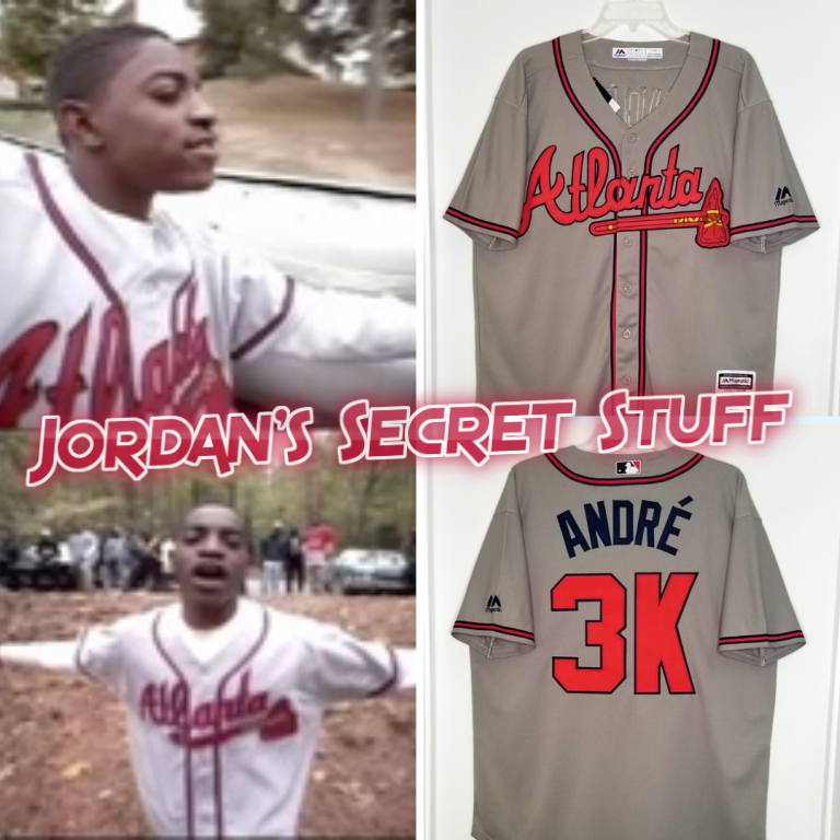 Andre 3000 Player's Ball Atlanta Braves Baseball #3K Music Jersey Custom  Throwback 90's Retro Music Video Jersey