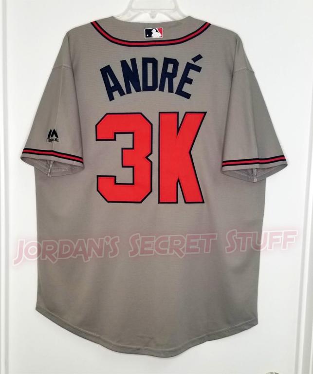 JordansSecretStuff Andre 3000 Player's Ball Atlanta Braves Baseball #3K Music Jersey Custom Throwback 90's Retro Music Video Jersey M / Men