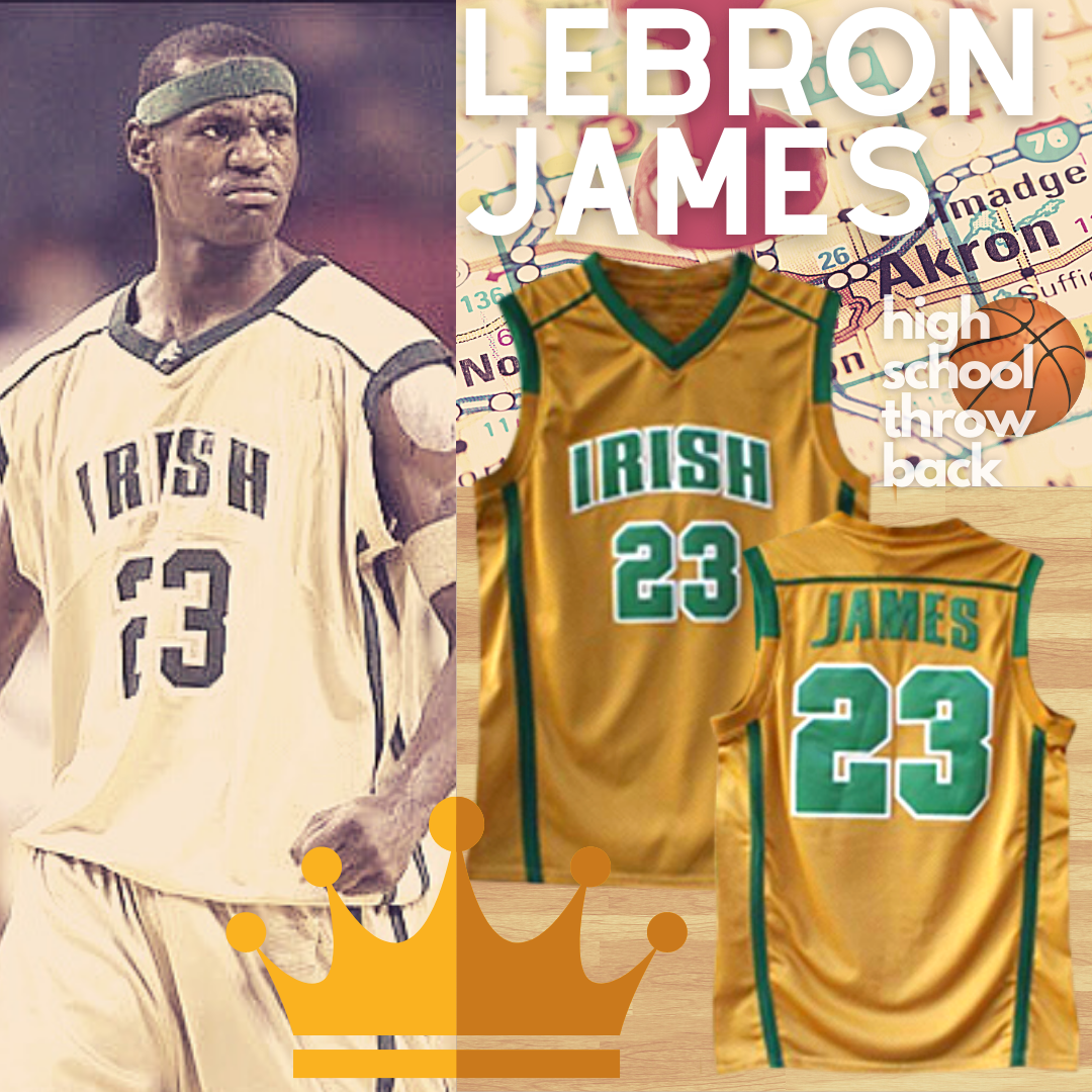 LeBron James 23 Irish High School White Basketball Jersey - Kitsociety