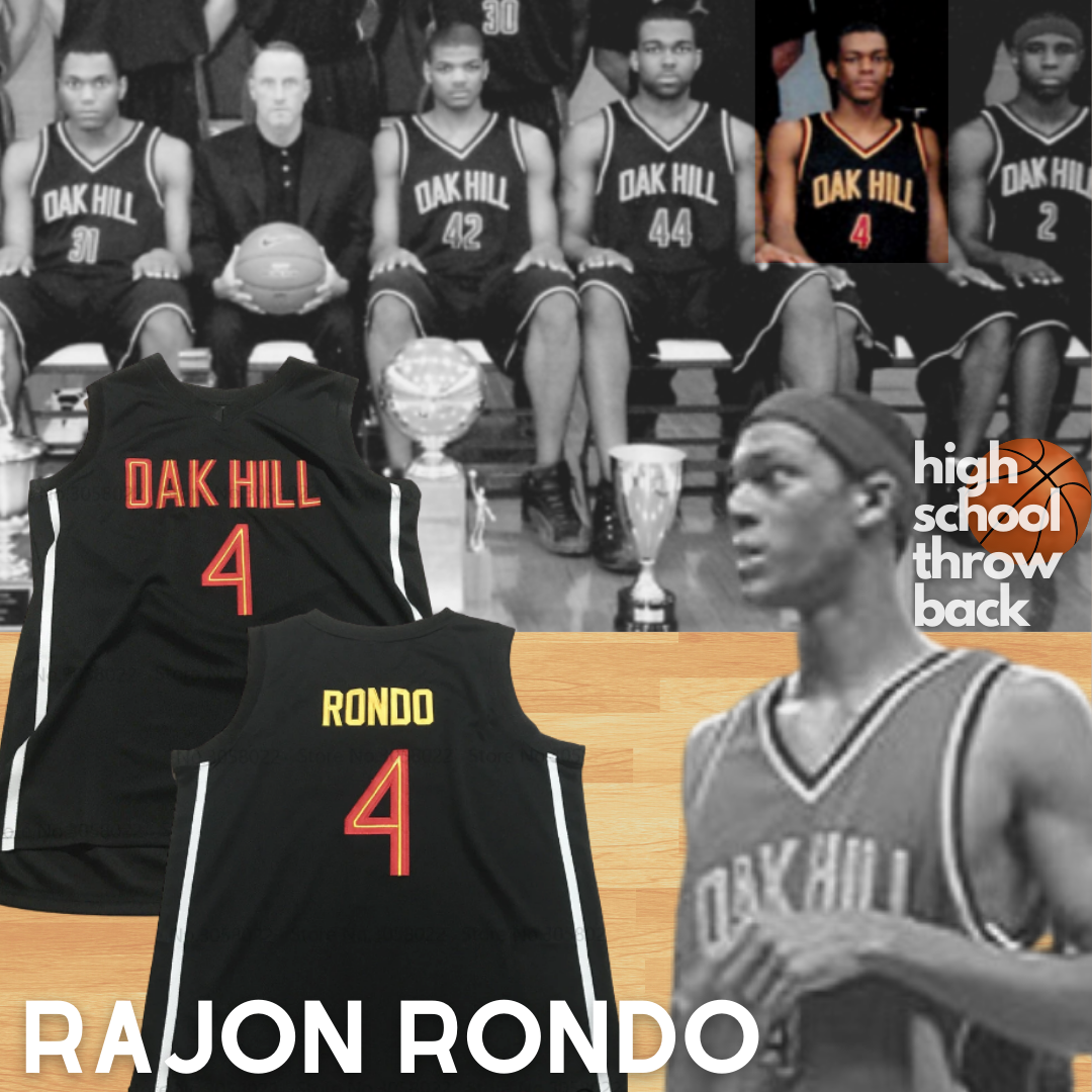 Rajon Rondo Oak Hill High School Basketball Jersey Custom Throwback Retro Jersey