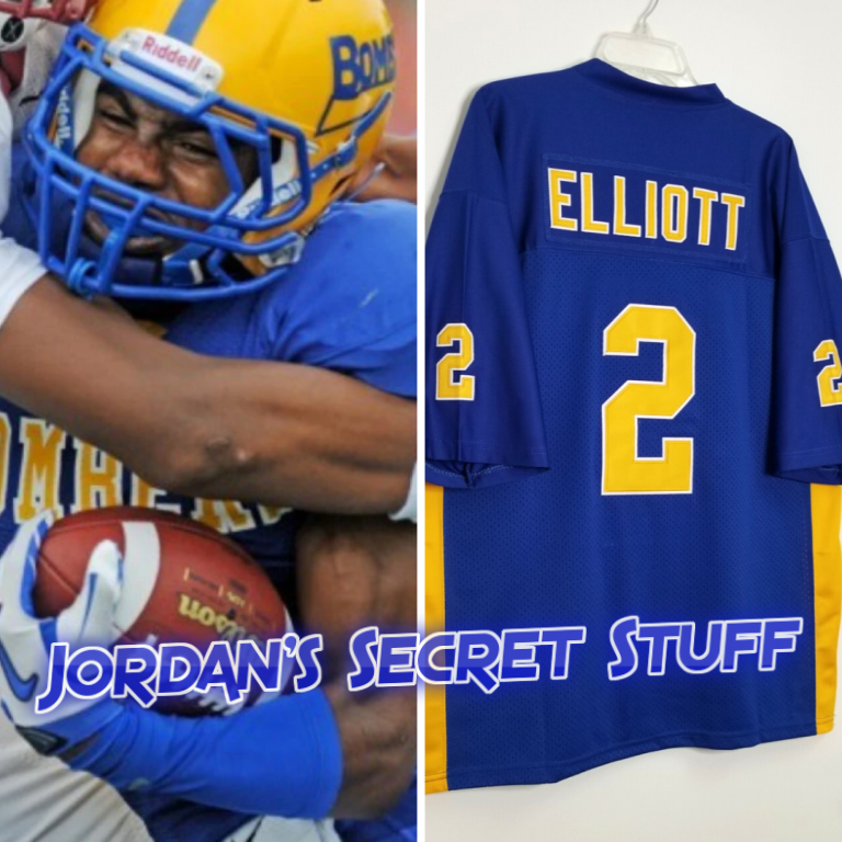 Ezekiel Elliott Burroughs High School Football Jersey Custom Throwback JordansSecretStuff
