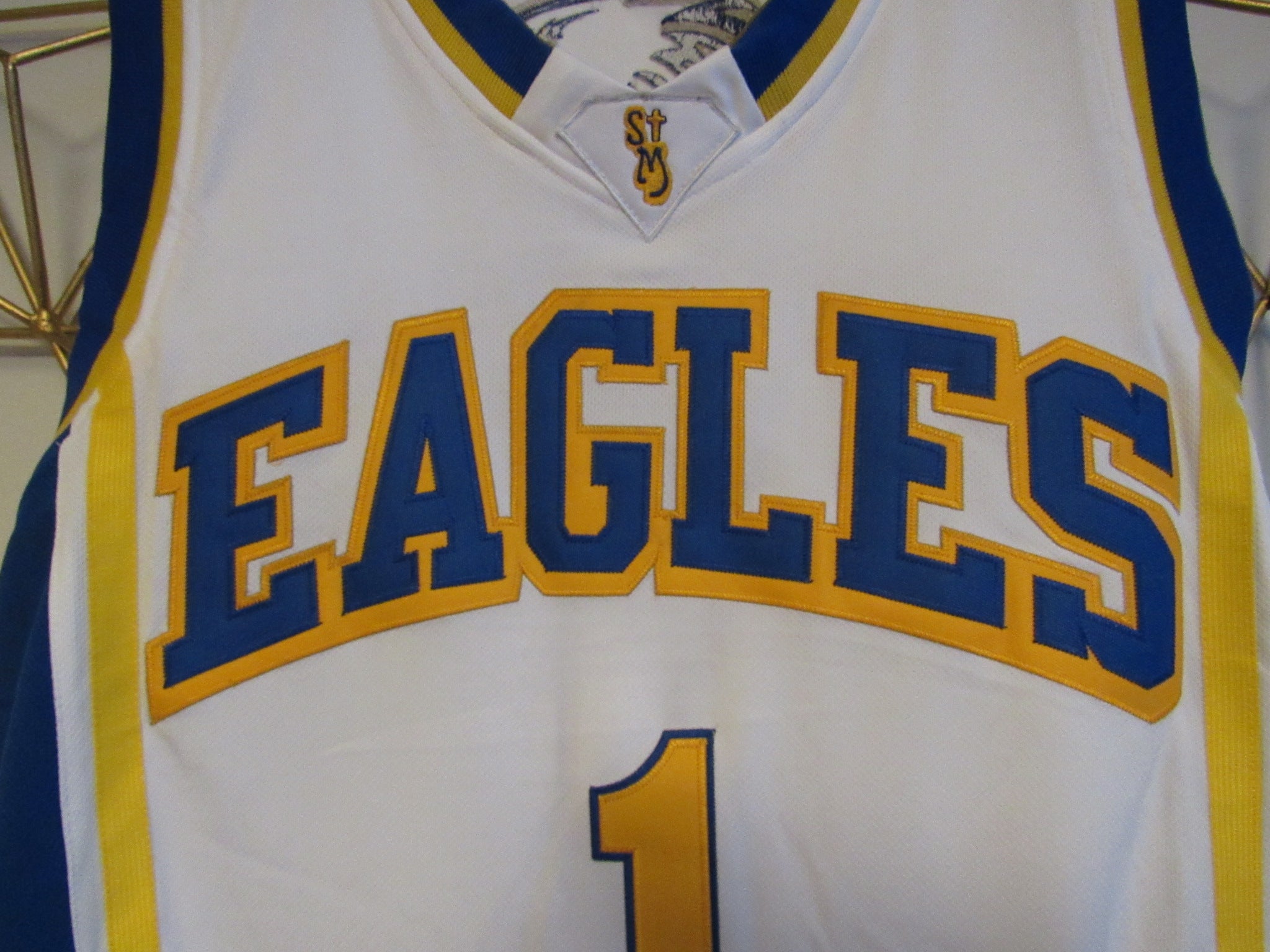 JordansSecretStuff Klay Thompson Eagles High School Basketball Jersey (Away) Custom Throwback Retro Jersey XL