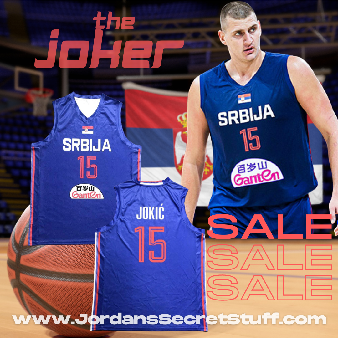 JordansSecretStuff Nikola Jokic Serbia EuroLeague Basketball Blue Colorway Jersey Custom Throwback Retro Jersey XL
