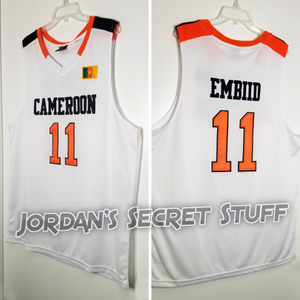 Joel Embiid Cameroon EuroLeague Basketball Jersey Custom Throwback Retro Jersey