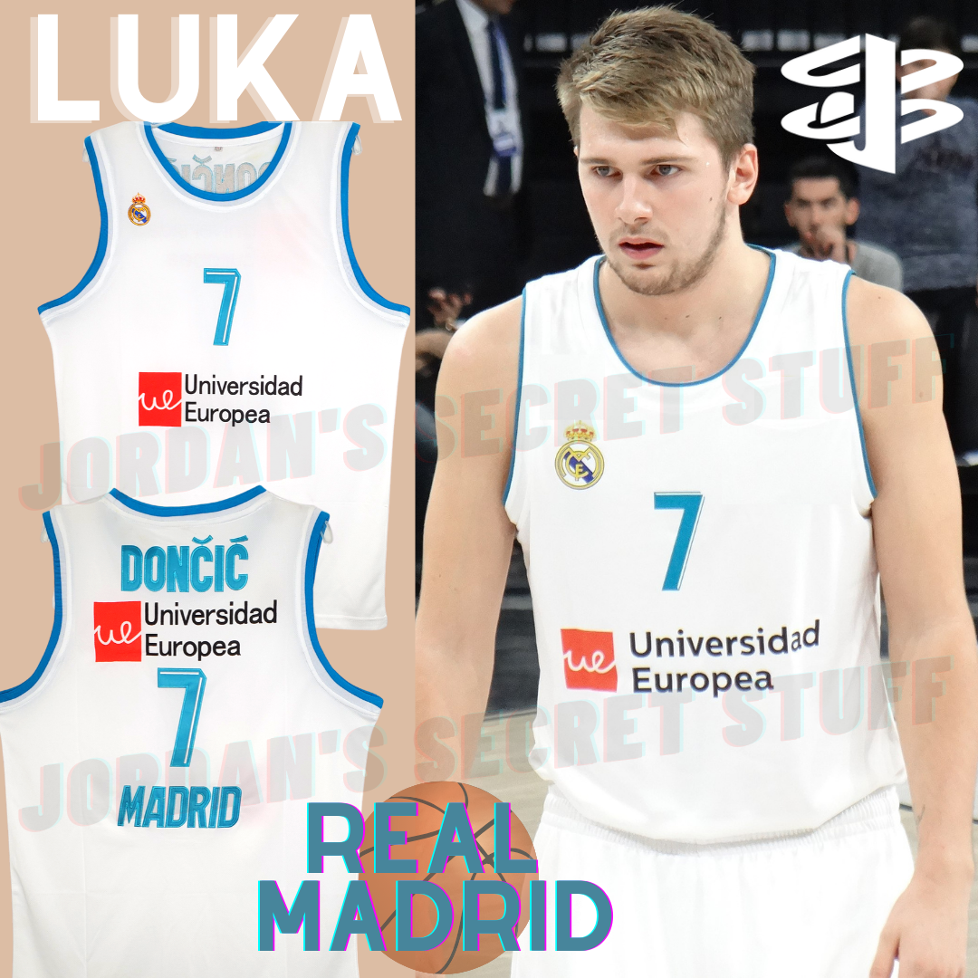 Real Madrid Luka Doncic #7 NBA Euroleague Authentic Basketball Trikot M S  Jersey 