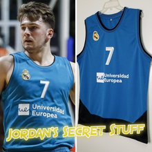 Load image into Gallery viewer, Luka Doncic Real Madrid EuroLeague Basketball Jersey (Blue) Custom Throwback Retro Jersey