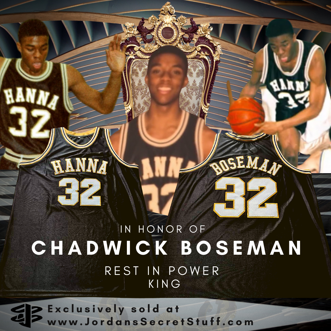 JordansSecretStuff Chadwick Boseman High School Basketball Jersey Black Panther Wakanda JSS Exclusive Small