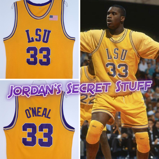 Shaquille O'Neal LSU College Basketball Jersey (Yellow) Custom Throwback Retro College Jersey