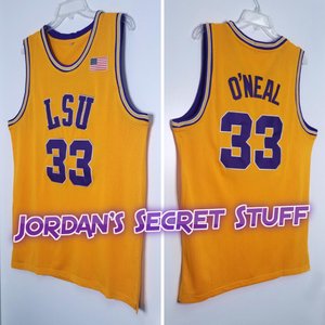 Shaquille O'Neal LSU College Basketball Jersey (Yellow) Custom Throwback Retro College Jersey