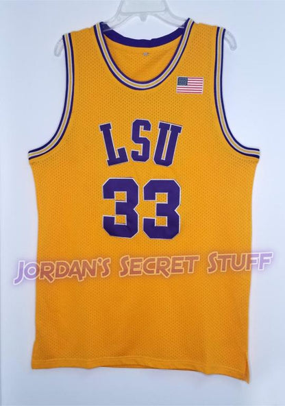 Shaquille O'Neal LSU College Basketball Jersey (Yellow) Custom Throwback Retro College Jersey